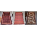 Amritsar Rug, the ivory field of large flower heads and angular vines enclosed by narrow borders,