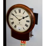 A mahogany wall timepiece, painted dial signed Gillett & Bland, Croydon, circa 1890 23.02.21 Front