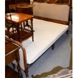 A French carved walnut double bed, 160cm by 215cm by 110cm high . Timber in good order, no worm