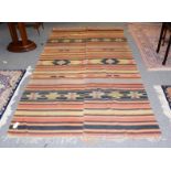 Anahobliac Kilim woven in two halves and joined, the polychrome field of geometric device 278cm by