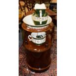 A 19th century mahogany circular washstand, 46cm diameter by 82cm together with wash jug, bowl,