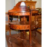 A Georgian inlaid mahogany corner washstand, 60cm by 107cm high; together with another mahogany