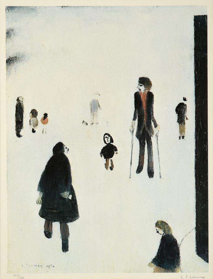 After Laurence Stephen Lowry RBA, RA (1887-1976) ''Figures in the Park'' Signed and numbered 77/100,