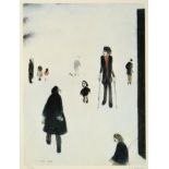 After Laurence Stephen Lowry RBA, RA (1887-1976) ''Figures in the Park'' Signed and numbered 77/100,