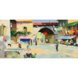 Cecil Rochfort D'Oyly John (1906-1993) ''Mougins Hill Village, near Cannes'' Signed, inscribed