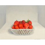 Audrey Johnson (1918-2010) Still life of a basket of strawberries Signed and dated 1978, oil on