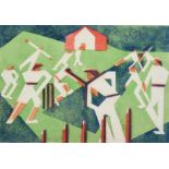 Edith Lawrence (1890-1973) ''Cricket'' Signed, inscribed and numbered 8/25, linocut, 30cm by 37cm (