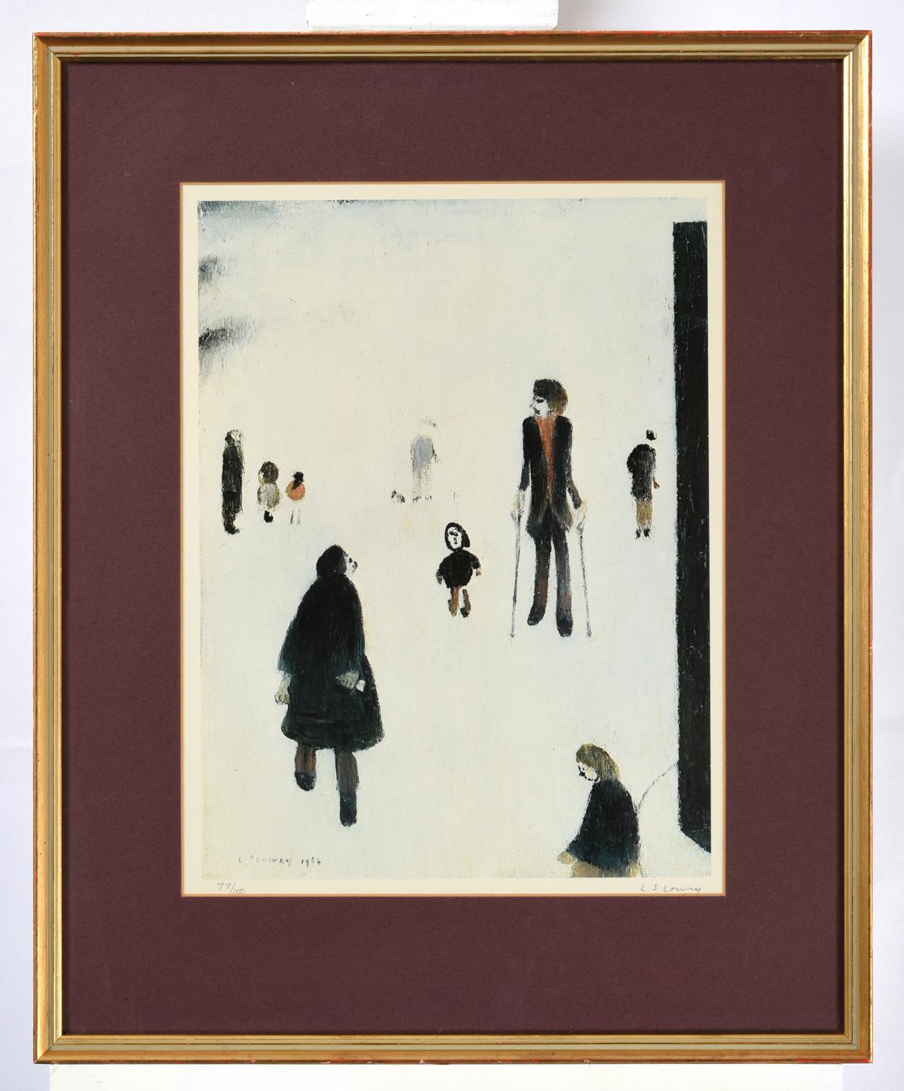 After Laurence Stephen Lowry RBA, RA (1887-1976) ''Figures in the Park'' Signed and numbered 77/100, - Image 2 of 2