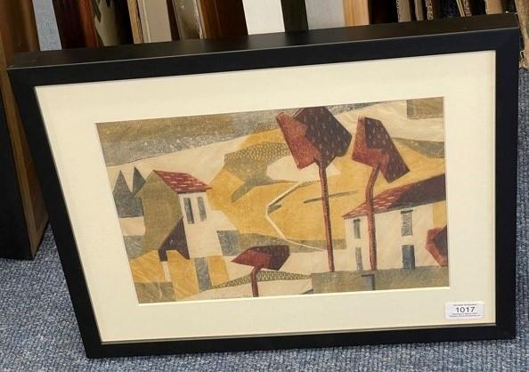 Edith Lawrence (1890-1973) Houses and trees Signed and numbered 4/50, linocut, 22cm by 32.5cm - Image 2 of 2