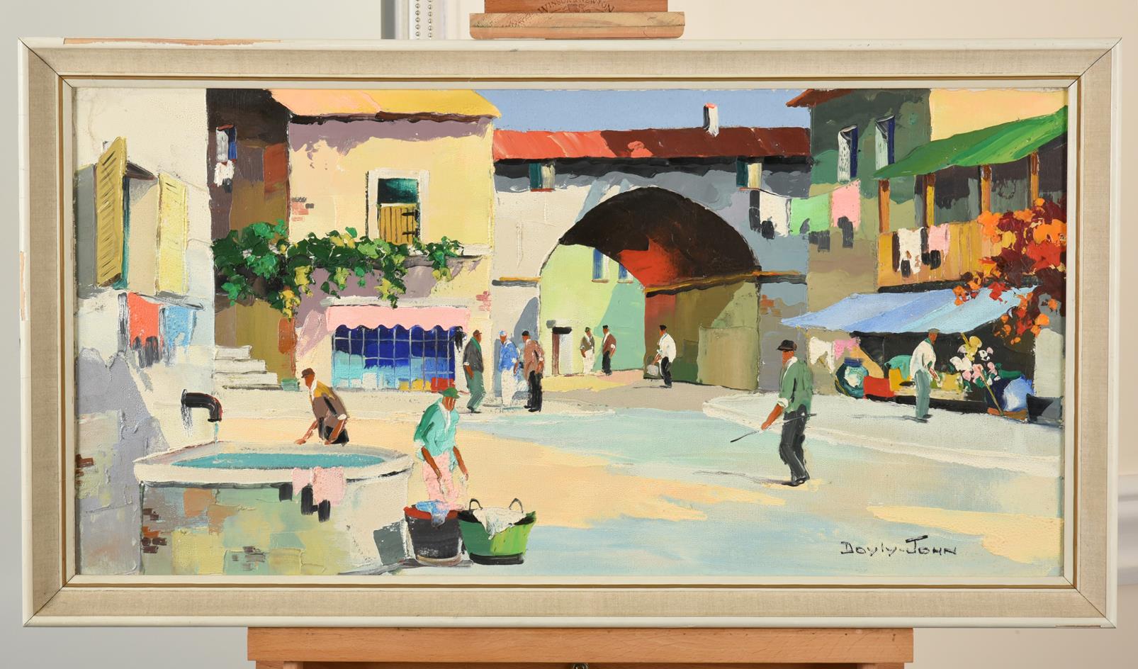 Cecil Rochfort D'Oyly John (1906-1993) ''Mougins Hill Village, near Cannes'' Signed, inscribed - Image 2 of 2