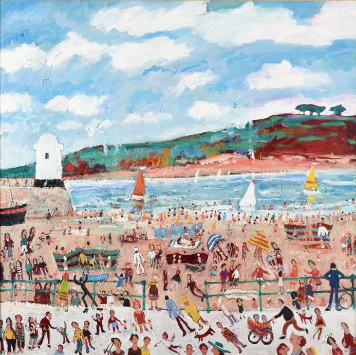 Simeon Stafford (b.1959) ''St Ives, Cornwall'' Signed, inscribed verso, oil on canvas, 80cm by