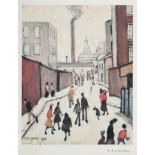 After Laurence Stephen Lowry RBA, RA (1887-1976) ''Street Scene'' Signed, with the blindstamp for