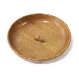 Workshop of Robert Mouseman Thompson (Kilburn): An English Oak Circular Fruit Bowl, post 1960,