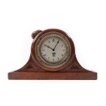 Robert Mouseman Thompson (1876-1955): An English Oak Mantel Clock, the case with triangular carving,