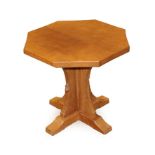 Workshop of Robert Mouseman Thompson (Kilburn): An English Oak Octagonal Coffee Table, post 1960,