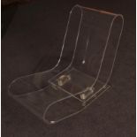 A Kartell LCP Transparent Lounge Chair, designed by Maarten Van Severen, folded methacrylate,