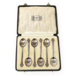 A Set of Six Art Deco Liberty & Co, Silver Coffee Spoons, each with stylised terminals, maker's mark