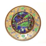 A Rare Wedgwood Fairyland Lustre Imps on a Bridge - The Roc Centre W1050 Lincoln Plate, designed