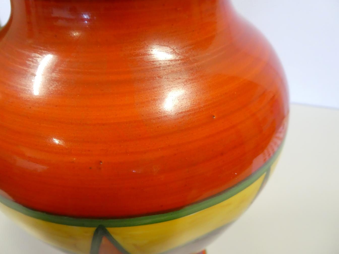 Clarice Cliff (1899-1972): An Original Bizarre Shape 14 Mei Ping Vase, green printed Wilkinson - Image 4 of 12