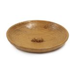 Workshop of Robert Mouseman Thompson (Kilburn): An English Oak Circular Fruit Bowl, post 1960s,