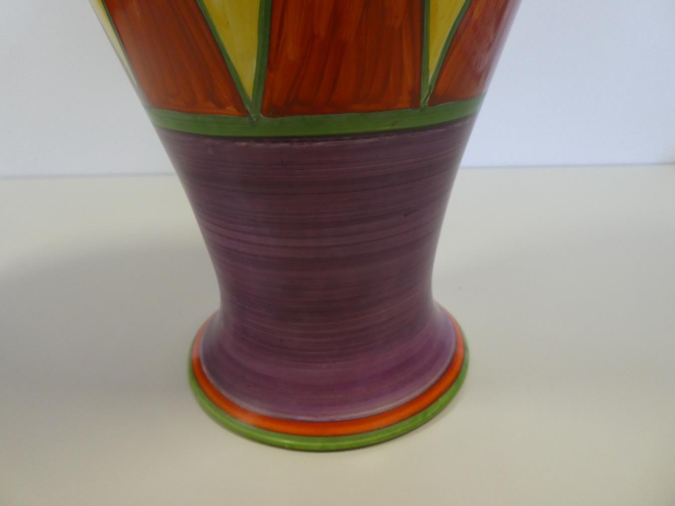 Clarice Cliff (1899-1972): An Original Bizarre Shape 14 Mei Ping Vase, green printed Wilkinson - Image 11 of 12