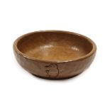 Woodpeckerman: Stan Dodds (1928-2012): An English Oak Circular Nut Bowl, tooled interior and