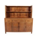 A Sid Pollard of Thirsk English Oak 5ft Panelled Dresser, the upper section with two shelves, the