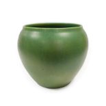 A Royal Lancastrian Jardinière, green mottled glaze, shape number 2376, impressed factory marks,