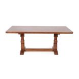 Workshop of Robert Mouseman Thompson (Kilburn): An English Oak 6ft Dowelled Top Refectory Table,