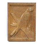 Woodpeckerman: Stan Dodds (1928-2012): A Carved English Oak Sparrow Hawk Plaque, with recessed