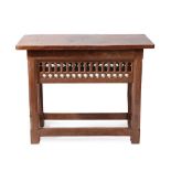 Robert Mouseman Thompson (1876-1955): An English Oak Communion Table, the dowelled two plank top