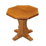 Workshop of Robert Mouseman Thompson (Kilburn): An English Oak Octagonal Coffee Table, post 1960,