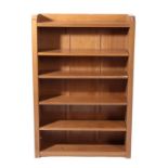 Workshop of Robert Mouseman Thompson (Kilburn): An English Oak 4ft Open Bookcase, solid ends and