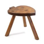 Acorn Industries: A G.J.Grainger and Son (Brandsby) English Oak Stool, with heart shaped seat, on