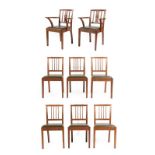 Acorn Industries: A Set of Eight (6+2) G.J.Grainger and Son (Brandsby) English Oak Dining Chairs