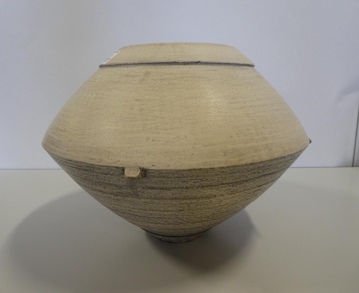 Jason Wason (b.1946): A St. Agnes Clay Lugged Vessel, smooth surface with rubbed metal oxides, - Image 6 of 11