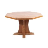 Rabbitman: A Peter Heap (Wetwang) English Oak 4' 4'' Octagonal Dining Table, with dowelled top on