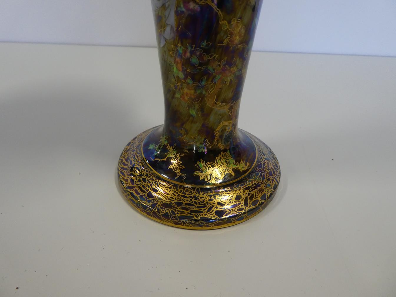 A Wedgwood Black Fairyland Lustre Butterfly Woman and Floating Fairies Design Trumpet Vase, designed - Image 11 of 12