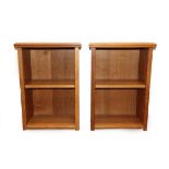 Workshop of Robert Mouseman Thompson (Kilburn): A Pair of English Oak Bedside Bookcases, with