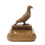 Woodpeckerman: Stan Dodds (1928-2012): An English Oak Racing Pigeon Carving Ashtray, the square