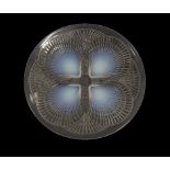 René Lalique (French, 1860-1945): An Opalescent and Clear Glass Coquilles Plate, wheel cut mark R