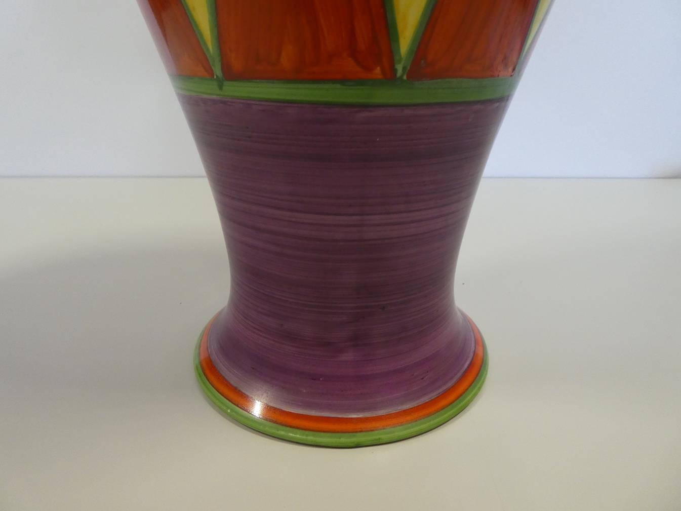 Clarice Cliff (1899-1972): An Original Bizarre Shape 14 Mei Ping Vase, green printed Wilkinson - Image 10 of 12