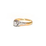 A diamond solitaire ring, stamped '18CT&PLAT', estimated diamond weight 0.15 carat approximately,