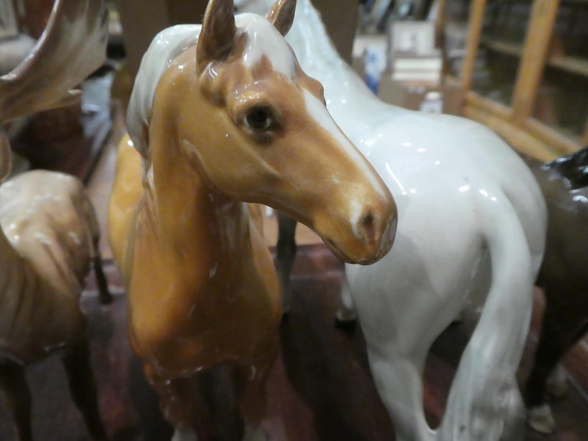 Beswick horses, pigs and deer including New Forest Pony, Palomino Cob and two foals, together with - Image 4 of 23