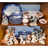 A Royal Doulton part dinner service Sutherland pattern, a collection of mantel dogs including