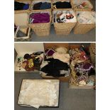 Large quantity of assorted theatrical costume and accessories including tiaras, crown, wigs, faux