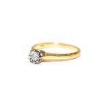 An 18 carat gold diamond solitaire ring, estimated diamond weight 0.10 carat approximately, finger