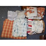 Two boxes of Laura Ashley curtains etc
