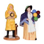 Two Royal Doulton figures, Balloon Lady HN2935 and Lifeboat Man HN4570