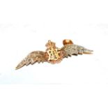 A Diamond RAF brooch, the wings set throughout with eight-cut and old cut diamonds, length 5.5cm .
